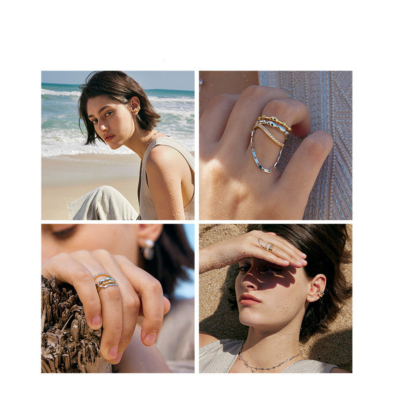 Multilayer Fringe Zircon Ring