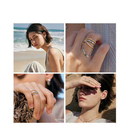 Multilayer Fringe Zircon Ring