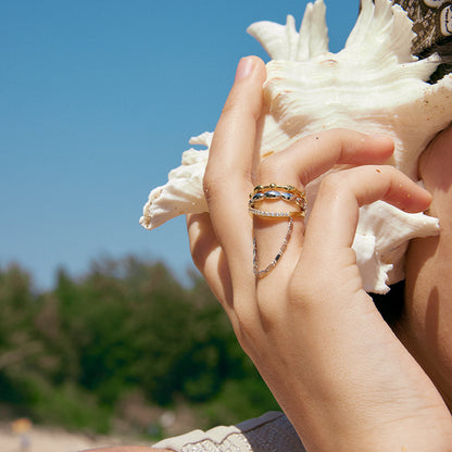 Multilayer Fringe Zircon Ring