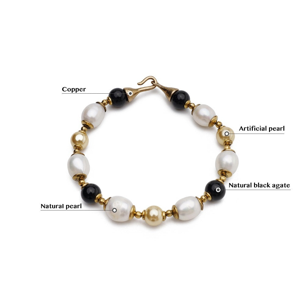 Natural Agate Pearl Bracelet