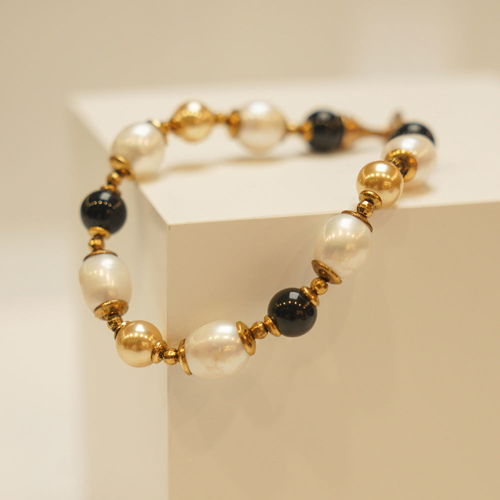 Natural Agate Pearl Bracelet
