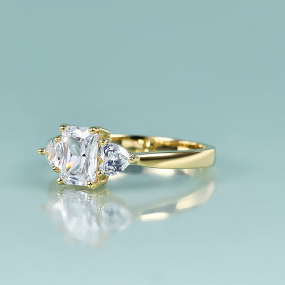 Corundum Inlaid Gemstone Ring