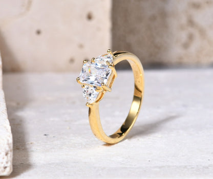 Corundum Inlaid Gemstone Ring